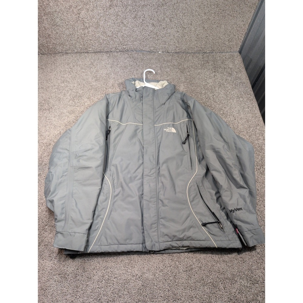 The North Face HyVent Gray Insulated Ski Jacket Womens XL Waterproof Winter Coat